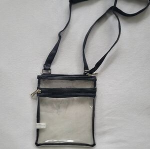 Clear Crossbody Bag with Black Trim